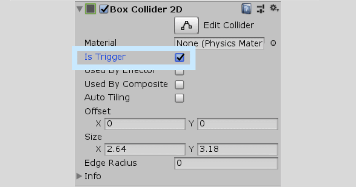 Unity Is Triggerのチェックは両方につけるべきなの いいえ片方でも結構です Triggerモード Unishar ユニシャー