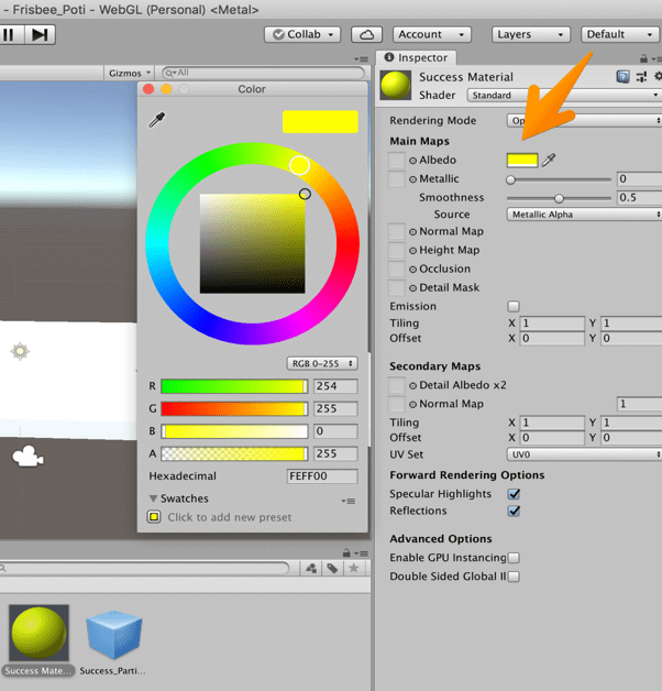 【Unity3Dチュートリアル】Materialの色を変更